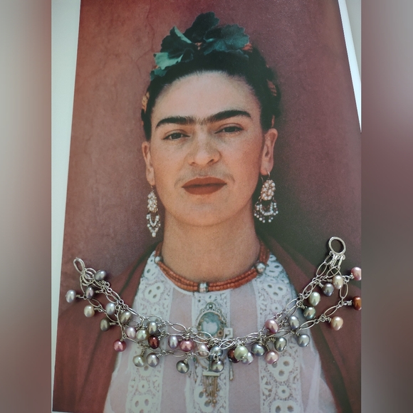 Sterling Silver Multi Color Freshwater Pearl Bracelet - Picture 7 of 7